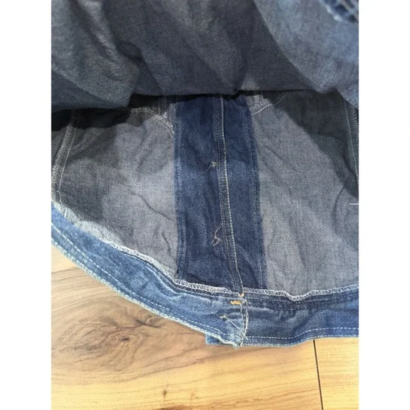 Vintage 80s Denim Jacket Rope Trim Gold Buttons Oversized Western - Picture 10 of 12